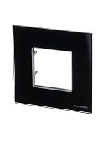 Рамка 1-м 2мод. Zenit стекло черн. ABB 2CLA227100N3101