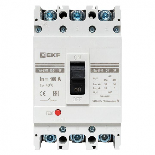 Выключатель автоматический 3п 100/100А 35кА ВА-99М PROxima EKF mccb99-100-100m фото 7