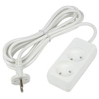 Удлинитель 2х3м без заземл. 10А Ultra S-CU2-3 WHITE бел. Uniel UL-00009977