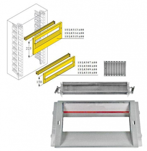 DIN-рейка + пластрон H=150мм для шкафа Gemini ABB 1SL0308A00