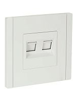 Розетка компьютерная 2-м RJ45 кат.5E FORTE&PIANO FP233 бел. IEK FP-K20-1-K01
