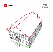 Комплект молниезащиты частного дома габ. 15х18м PROxima EKF lp-15x18