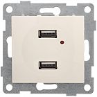 Розетка USB 2-м СП Bravo механизм беж. GUSI С10USB2-003
