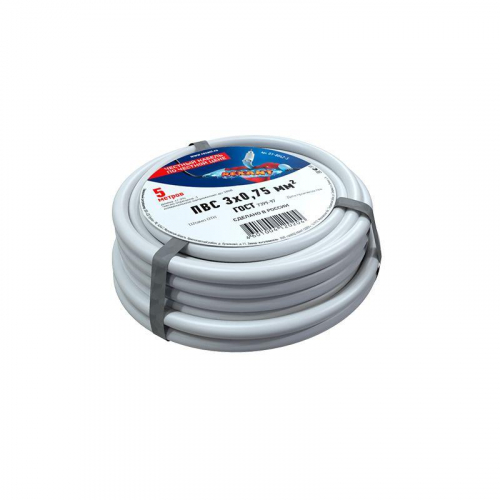 Провод ПВС 3x0.75 Б (уп.5м) Rexant 01-8042-5