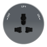 Розетка MultiTrack 13А 250В универс. круглая графит SE MTK13002G