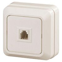 Розетка телефонная 1-м ОП Quadro 2-302-02 RJ11 IP20 сл. кость Intro Б0027662