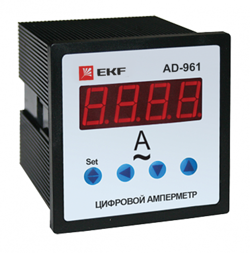 Амперметр цифровой AD-961 на панель 96х96 однофазный EKF ad-961