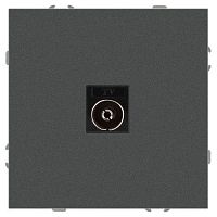 Розетка телевизионная одиночная TV 1вых. СП Galaxy 16А IP20 250В графит Эра Б0070725