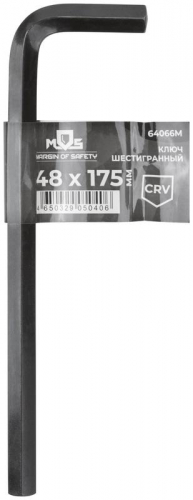 Ключ шестигранный 10мм FIT CrV фосфатное покрытие 48х175мм MOS 64066М фото 3