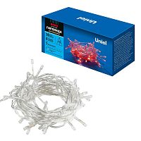 Гирлянда светодиодная ULD-S0500-050/DTA RED IP20 5м 50 LED красн. свет провод прозр. Uniel UL-00008665