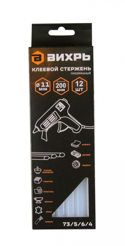Стрежень клеевой 11х200мм 12шт Вихрь 73/5/6/4 фото 3