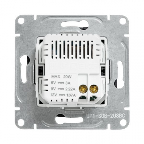Розетка 2-м СП Эпика USB-C механизм черн. EKF UP1-SOB-2USBC фото 4