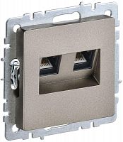 Розетка двойная СП RJ11+RJ45 кат.5E BRITE РК/Т12-БрШ шампань IEK BR-KT20-O-1-K37