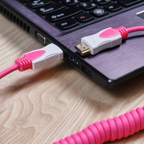Шнур HDMI - HDMI 2м роз. витой Rexant 17-7026 фото 3