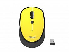 Мышь беспроводная оптическая 2.4 ГГц USB 4 кн., DPI: 800/1200/1600, питание АА 1 шт., желтая, Windows XP/Vista/7/8/10, MacOS Filum FL-MW10-YW