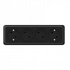 Розетка 4-м ОП Олимп 16А IP20 без заземл. черн. Universal 2219