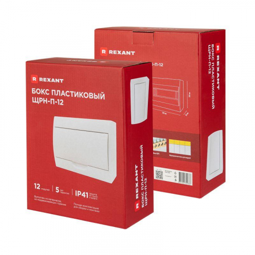Бокс ЩРН-П-12 IP41 пластик. бел. (бел. дверца) Rexant 11-0313 фото 7