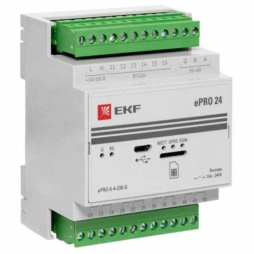 Модуль базовый ePRO удаленного управления 6вх/4вых 230В GSM PROxima EKF ePRO-6-4-230-G фото 6