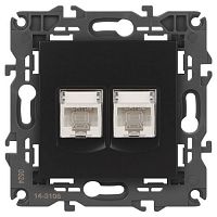 Розетка компьютерная 2-м Elegance 14-3108-05 RJ45 IP20 механизм антрацит Эра Б0034312