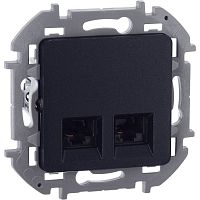 Розетка компьютерная 2-м Inspiria RJ45 кат.5E UTP антрацит IEK 673838