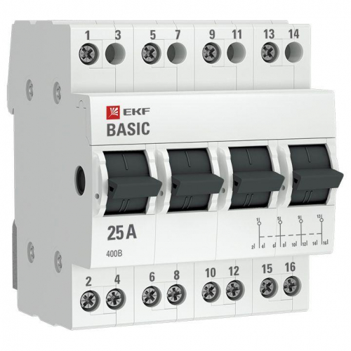 Переключатель трехпозиционный 4п 25А Basic EKF tps-4-25