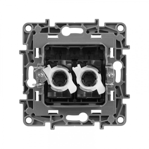 Розетка компьютерная 2-м СП Etika RJ45 кат.5E UTP механизм алюм. IEK 672455 фото 4