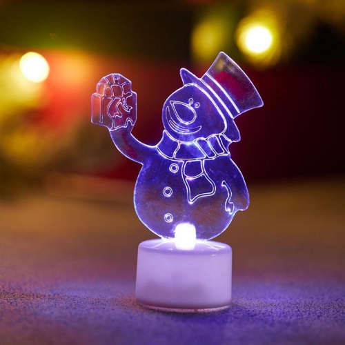 Фигура светодиодная "Снеговик с подарком 2D" 1LED RGB 0.1Вт IP20 на подставке элементы питания 3хAG13(LR44) (в компл.) Neon-Night 501-054 фото 9
