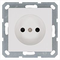 Розетка 1-м 16А IP20 без заземл. защ. шторки механизм бел. глянцевый Jasmart G5503W