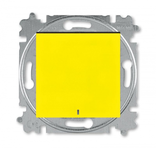 Выключатель 1-кл. СП Levit IP20 с подсветкой желт./дым. черн. ABB 2CHH590146A6064