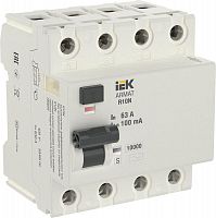 Выключатель дифференциального тока (УЗО) 4п 80А 100мА тип AC-S ВДТ R10N ARMAT IEK AR-R10N-4-063CS100