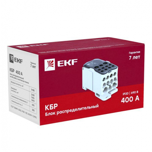 Блок распределительный КРОСС крепеж на панель и DIN КБР-400А EKF plc-kbr400 фото 9