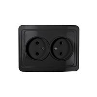 Розетка 2-м CLASSICO 2102B черн. IN HOME 4690612061115