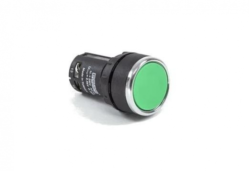 Кнопка нажимная моноблочная 22мм IP 40 2НЗ зел. EMAS MB202DY