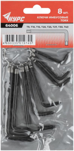 Ключ TORX Т9-Т40 на кольце 8 предметов КУРС 64006 фото 2