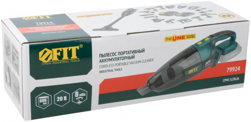 Пылесос аккумуляторный бесщеточный 20В 8кПа FIT 79924 фото 3