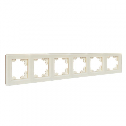 Рамка 6-м Афина стеклянная сл. кость (ivory) UNIVersal 2277 фото 2