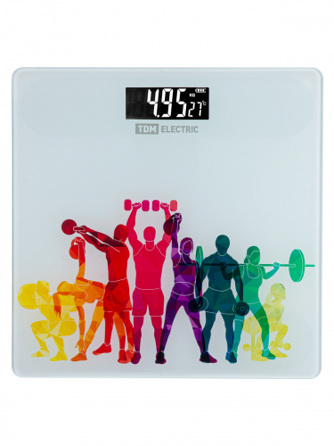 Весы электронные напольные "Фитнес", стекло, деление 0,01 кг, макс. 180 кг, 28х28 см, TDM фото 3
