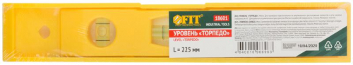 Уровень "Торпедо" пластиковый 3 глазка магнитный 225мм FIT 18601 фото 3