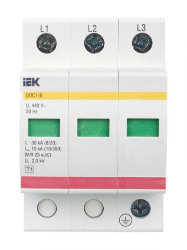Ограничитель перенапряжения ОПС1-B 3P KARAT IEK MOP20-3-B фото 2