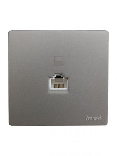 Розетка компьютерная 1-м ОП RJ45 LETO платина LEZARD 752-3500-139 фото 4