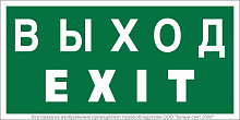 Знак безопасности BL-3517.E24 "Выход-EXIT" Белый свет a12901