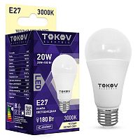 Лампа светодиодная 20Вт А60 3000К Е27 176-264В TOKOV ELECTRIC TKE-A60-E27-20-3K