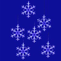 Занавес LED фигурный ULD-E1503-072/DTA BLUE IP20 SNOWFLAKES-3 1.5х0.3м 72 светодиода. син. свет провод прозр. Uniel UL-00007336