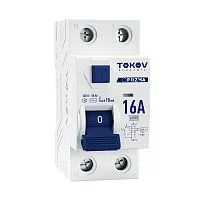 Выключатель дифференциального тока (УЗО) 2П (1P+N) 16А 10мА тип AC 6кА TOKOV Electric TKE-PZ60-RCDM-2-16-10-AC