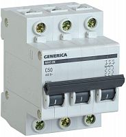 Выключатель автоматический модульный 3п C 50А 4.5кА ВА47-29 GENERICA MVA25-3-050-C
