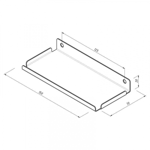 Полка для хранения 150x70мм металлическая настенная черн. Rexant 38-0671 фото 4