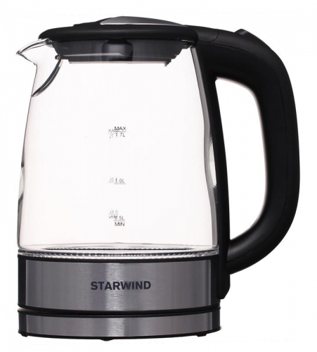 Чайник электрический SKG5210 1.7л 2200Вт черн./серебр. (корпус стекло) STARWIND 1152548 фото 2