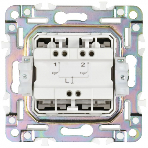 Выключатель жалюзи SKANDY 10А SK-V12N никель IEK SK-V15-0-10-K50 фото 3