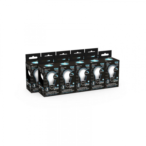 Лампа светодиодная филаментная Black Filament 10Вт A60 грушевидная матовая 4100К нейтр. бел. E27 860лм диммир. GAUSS 102202210-D фото 5