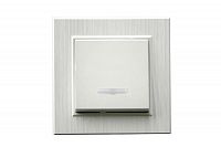 Выключатель 1-клав. с подсветкой Karea LINE STAR жемчуж. Makel 86100021